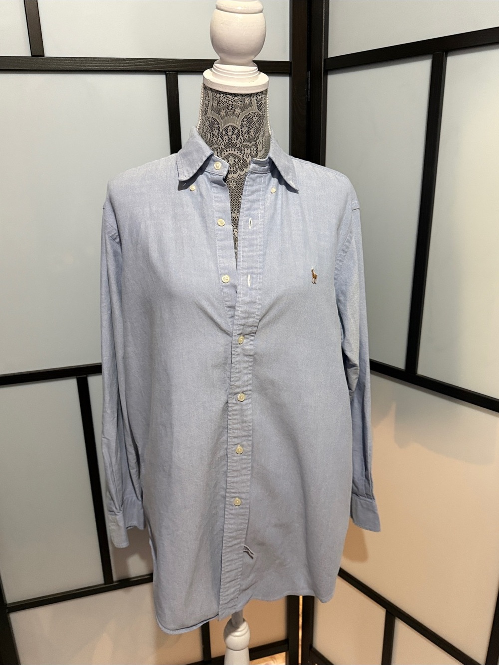 Ralph Lauren Light Blue Button-Down Oxford Shirt with Pony Logo